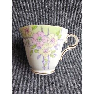 Colclough #6592 - Cup & Saucer  - Floral Trellis Design
